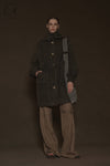 Mutedance 24 Autumn and Winter Scarf Buttoned Jacket Series MD-MD24FW08-olive green MD24FW07